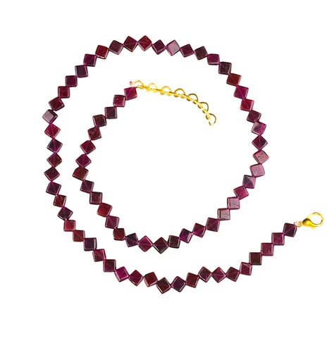 Square ~ Garnet Beads Necklace Square ~ Garnet Beads Necklace