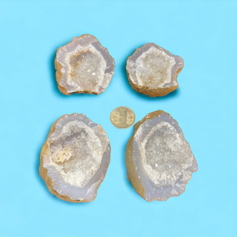 Wish caves Clear Quartz Geode Pair Wish caves Clear Quartz Geode Pair