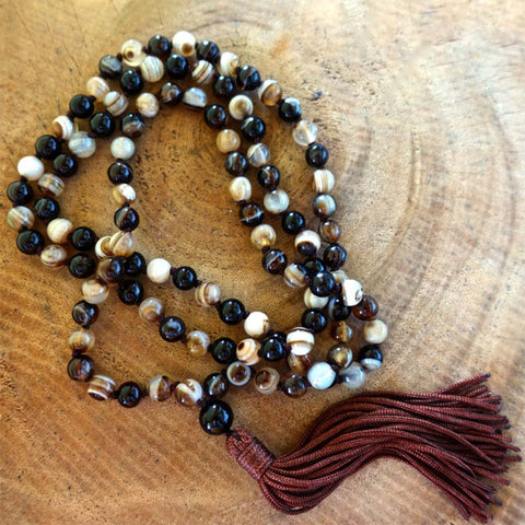 Botswana Agate Jaap Mala (The Stone of Solutions / Protection and Stability) Botswana Agate Jaap Mala (The Stone of Solutions / Protection and Stability)