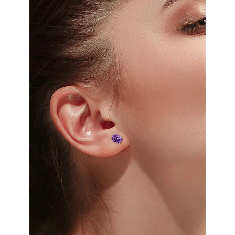 Amethyst Silver Studs Amethyst Silver Studs