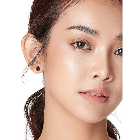 Garnet Silver Studs Garnet Silver Studs