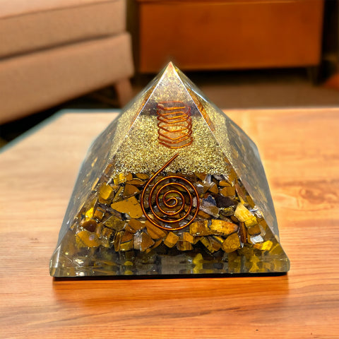 Tiger Eye chips Pyramid Tiger Eye chips Pyramid