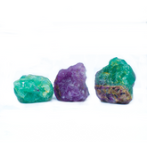 Rainbow fluorite raw clusters
