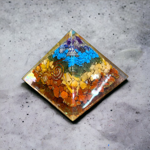 Seven chakra chips Pyramid Seven chakra chips Pyramid