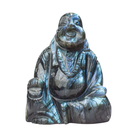 Laughing Buddha In Labradorite crystal Laughing Buddha In Labradorite crystal