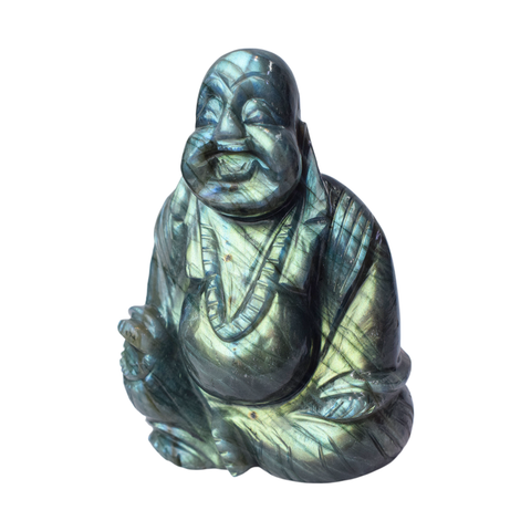 Laughing Buddha In Labradorite crystal Laughing Buddha In Labradorite crystal