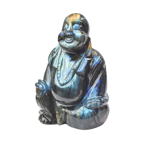 Laughing Buddha In Labradorite crystal Laughing Buddha In Labradorite crystal