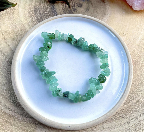 Green Aventurine Chip Gemstone Bracelet Green Aventurine Chip Gemstone Bracelet