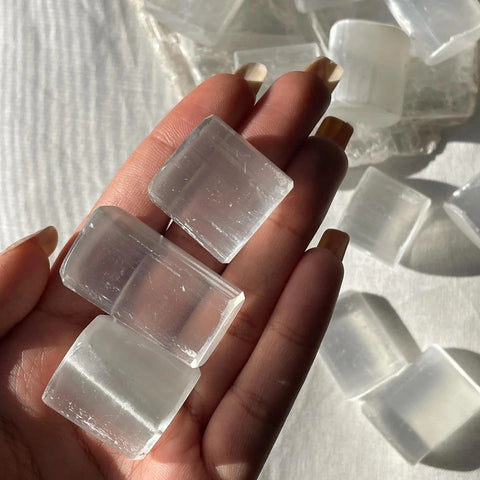 Selenite Tumbles - 1 Piece Per Order Selenite Tumbles - 1 Piece Per Order