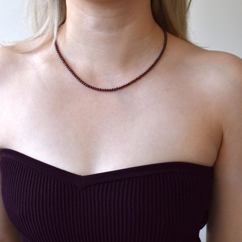 Minimilistic ~ Garnet Beads Necklace Minimilistic ~ Garnet Beads Necklace