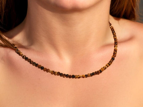 TIger's eye 6 mm Beads Necklace TIger's eye 6 mm Beads Necklace