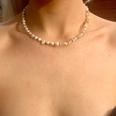 Citrine & Fresh Water Pearl Necklace
