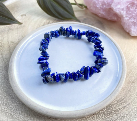 Blue Lapis Lazuli Crystal Chip Bracelet Blue Lapis Lazuli Crystal Chip Bracelet