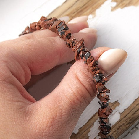 Mahagony Obsidian Chips Necklace Mahagony Obsidian Chips Necklace