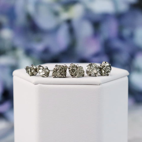 Pyrite Studs German silver Pyrite Studs German silver