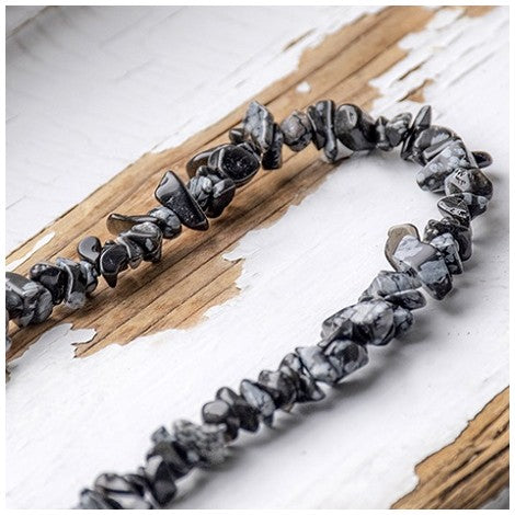 Snowflake Obsidian Chips Necklace Snowflake Obsidian Chips Necklace