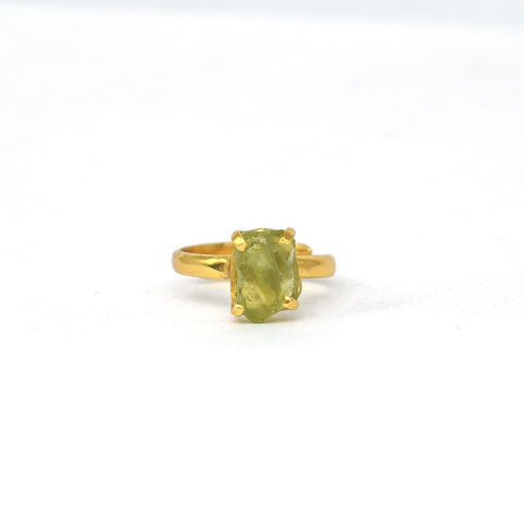 Peridot Ring - Raw Peridot Ring - Raw