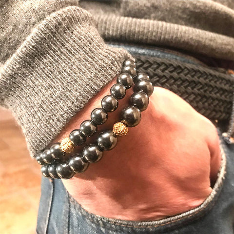 Hematite Rudraksha Bracelet Hematite Rudraksha Bracelet