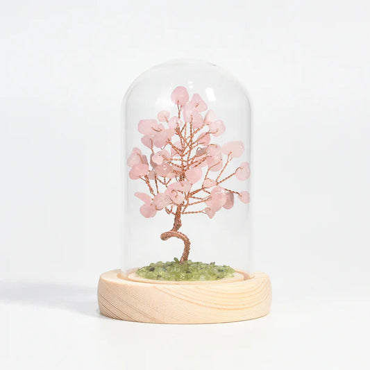 Mini Gemstone Trees in Glass Dome 610