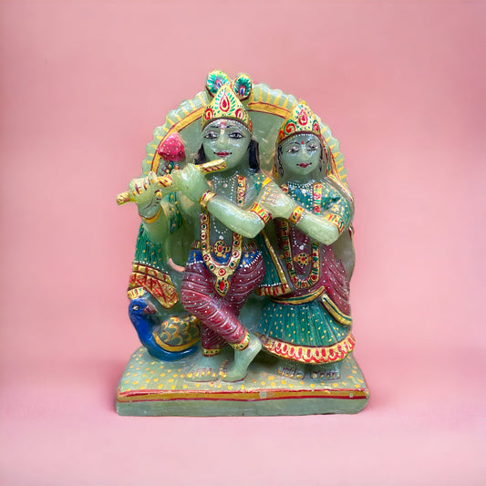 Radha Krishna ji in Green Aventurine 2048