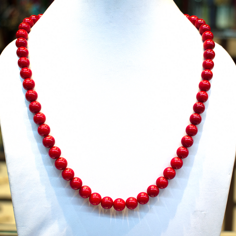 Coral Necklace natural 10 mm Beads