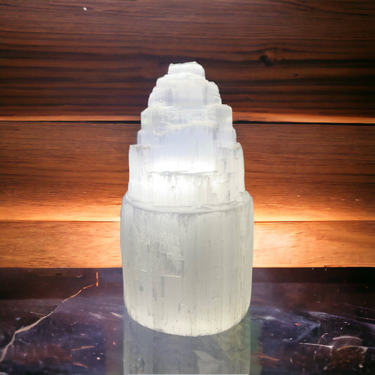 Selenite Iceberg Lamp ￼6.5 inches hieght 2048