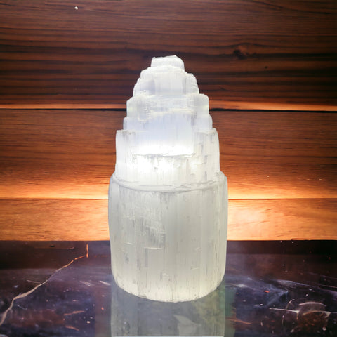 Selenite Iceberg Lamp ￼6.5 inches hieght