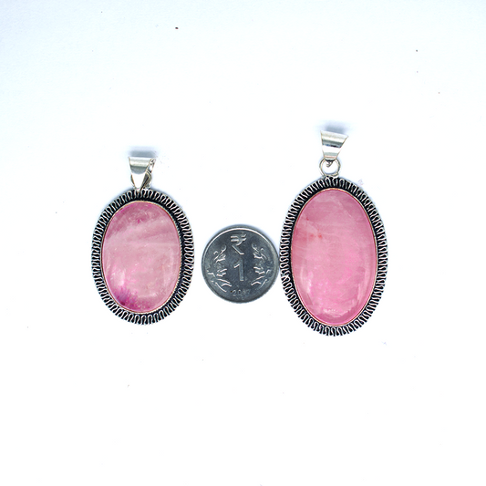 Rose Quartz High Grade Brass Pendant 1080