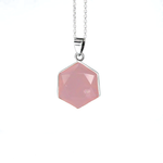 Star of David Rose Quartz Sterling Silver 925 Necklace