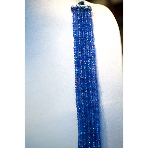 Tanzanite Necklace Rondelle beads ( AAA Grade )
