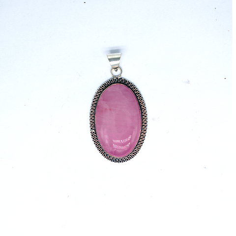 Rose Quartz High Grade Brass Pendant