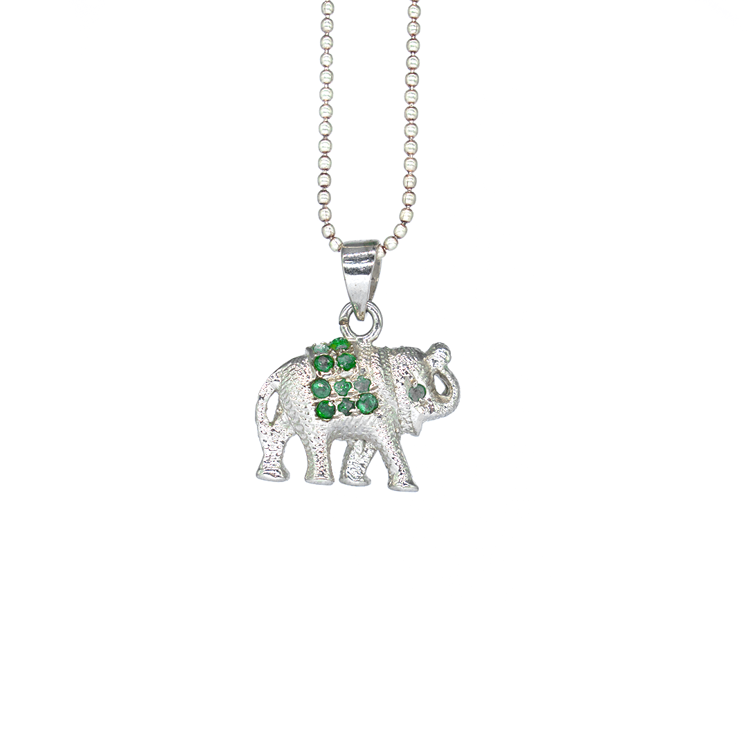 Prosperity & Abundance Necklace Emeralds Elephant