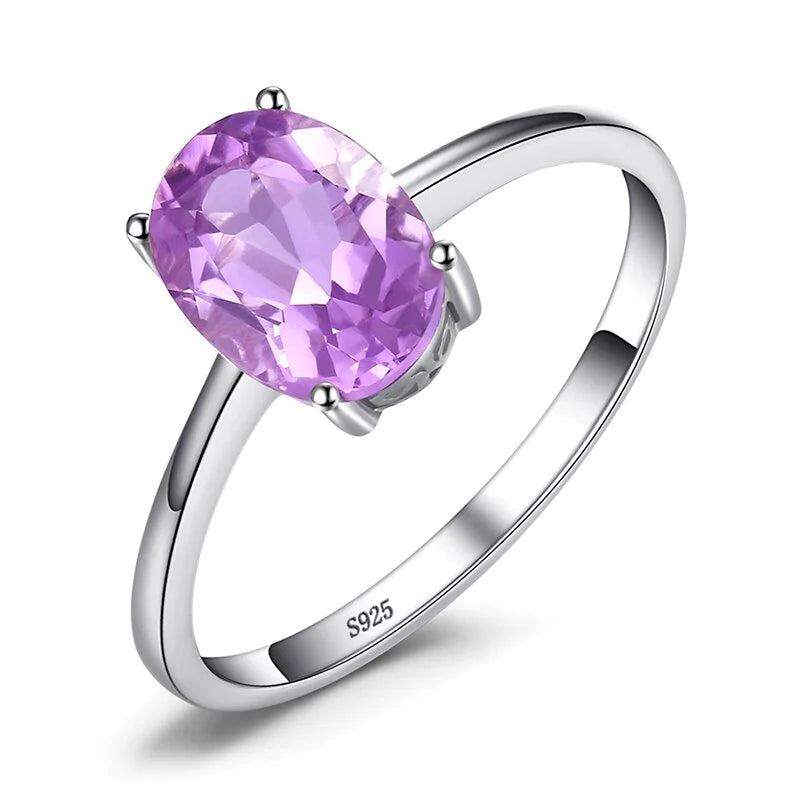 Amethyst Pure Silver Ring