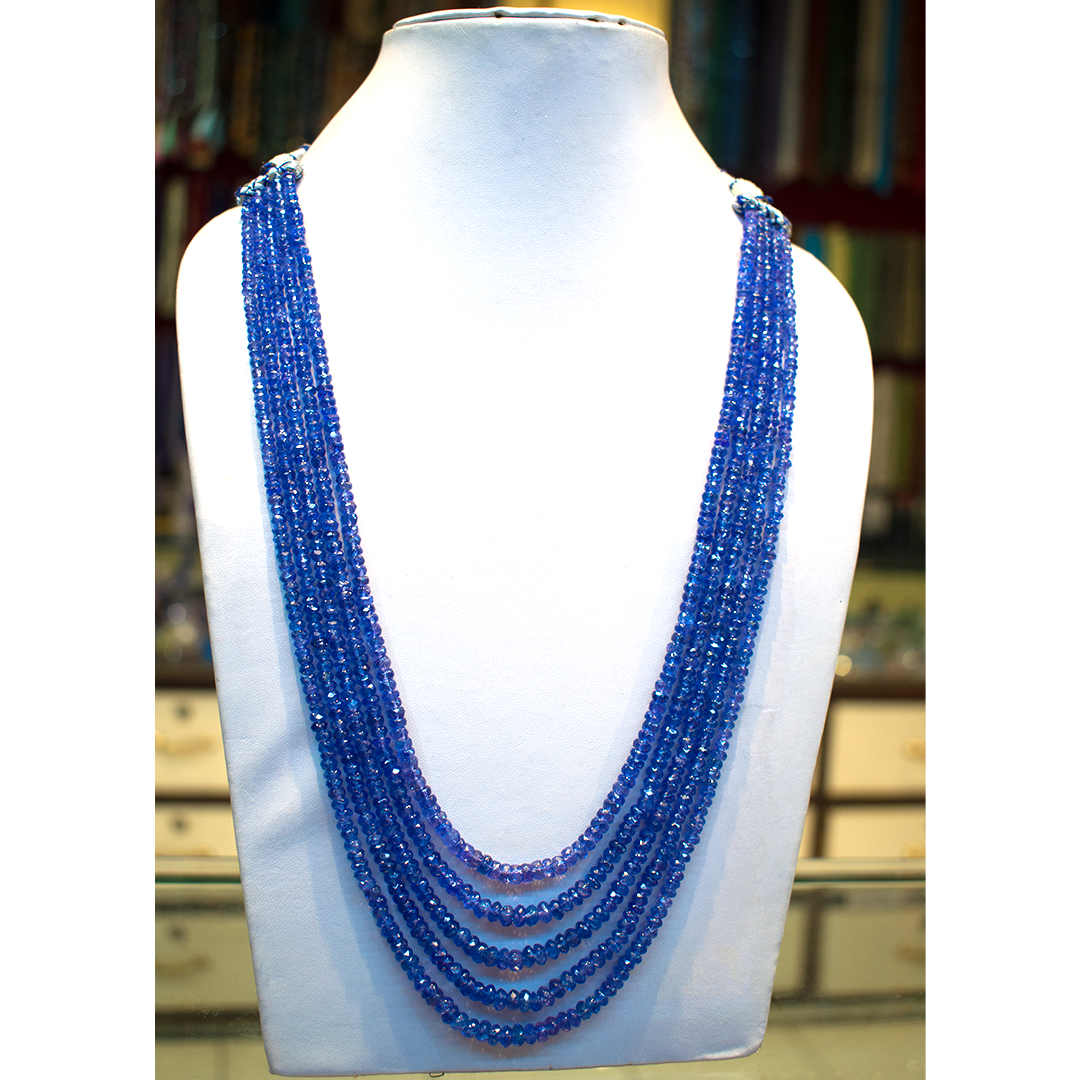 Tanzanite Necklace Rondelle beads ( AAA Grade )