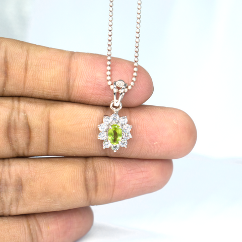 Peridot Diamond Minimal necklace