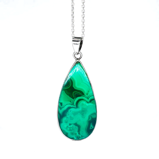 Malachite Pure Silver necklace 1080