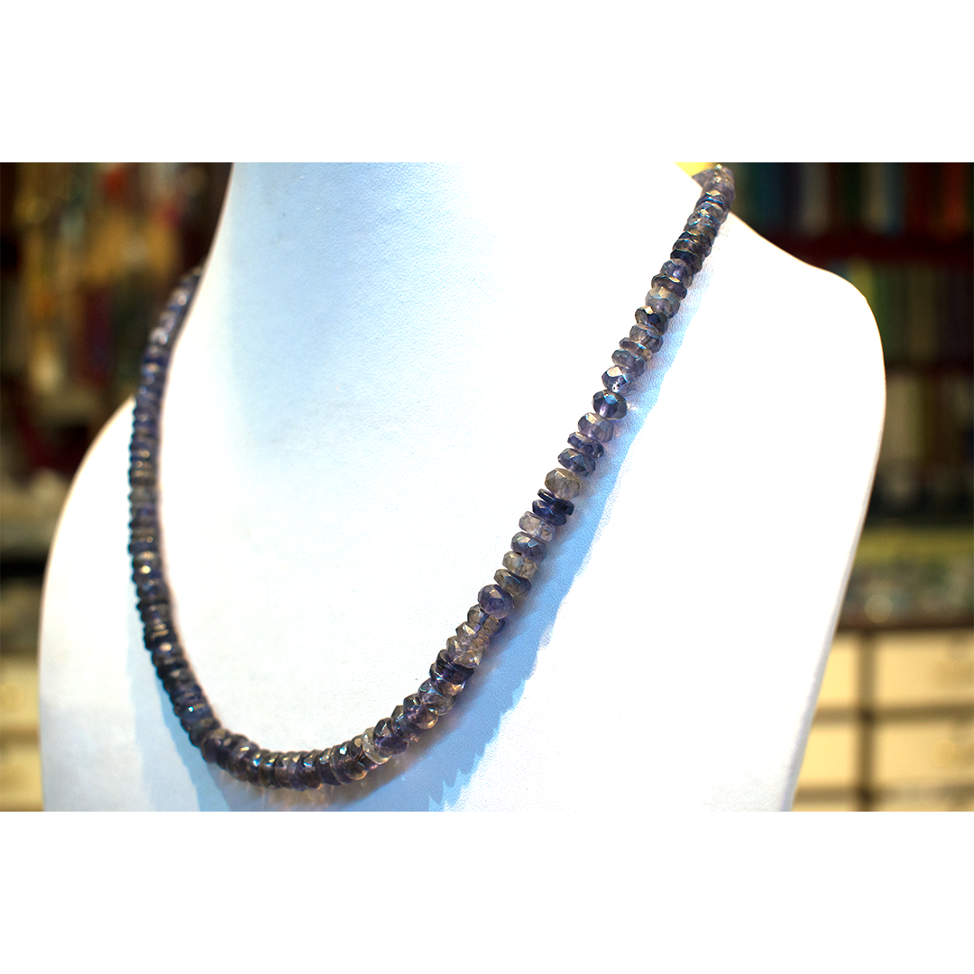 Iolite Beads Necklace 18 Inches