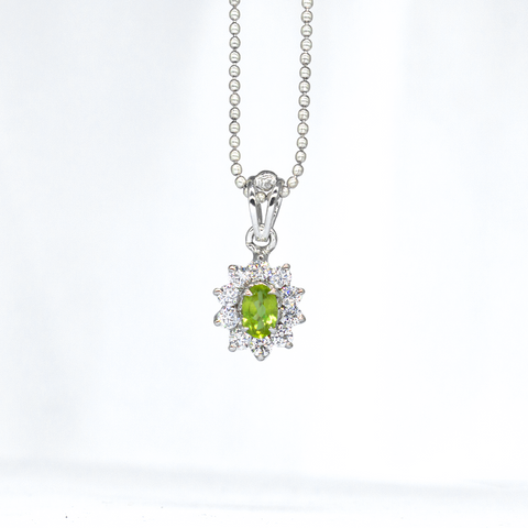 Peridot Diamond Minimal necklace