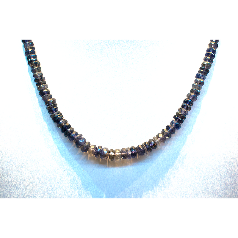 Iolite Beads Necklace 18 Inches