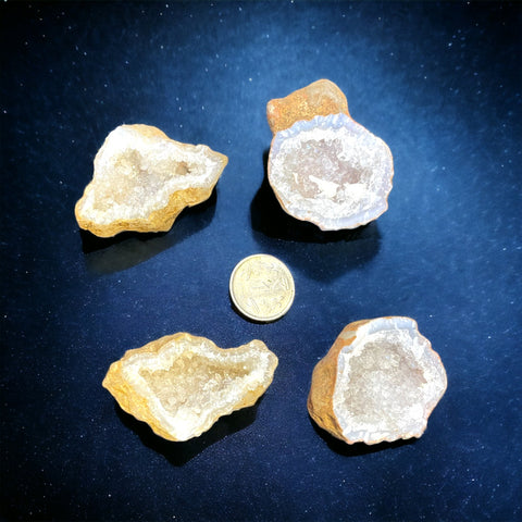 Wish caves Clear Quartz Geode Pair