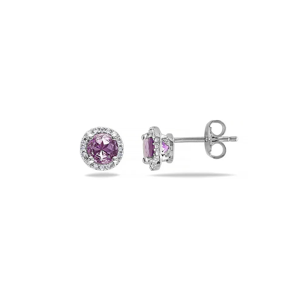 The Amethyst - Diamond Earrings