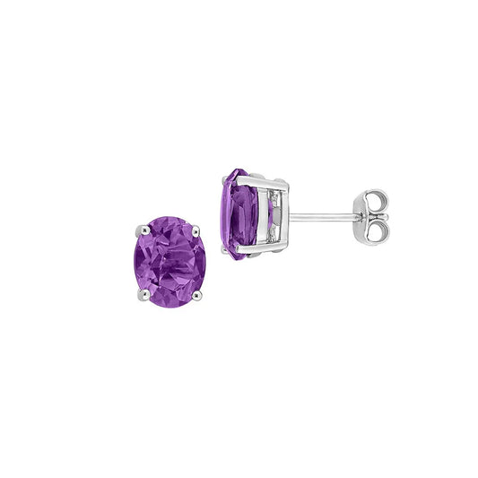 Amethyst Silver Studs 1000