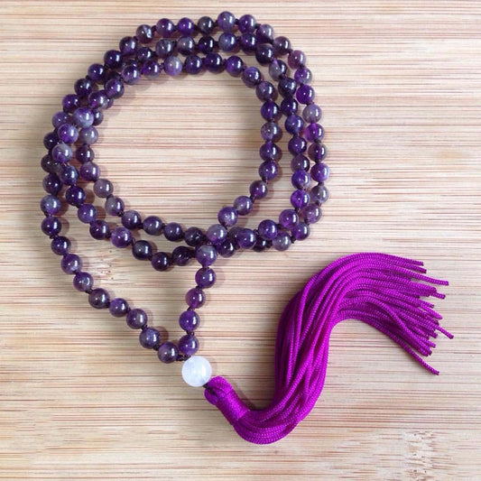 Amethyst Jaap Mala (The Stone of Protection and Healing) 1080