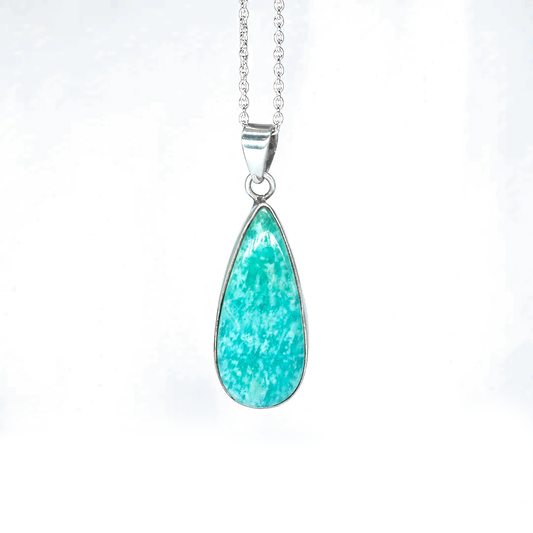 Amazonite pure silver neckalce 1080