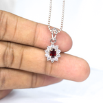 Garnet Pendant Sterling Silver