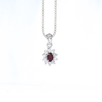 Garnet Pendant Sterling Silver