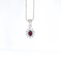 Garnet Pendant Sterling Silver
