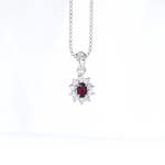 Garnet Pendant Sterling Silver