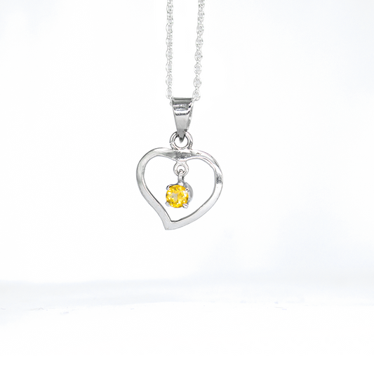 The Heart Of Citrine Necklace Sterling Silver 925 1080