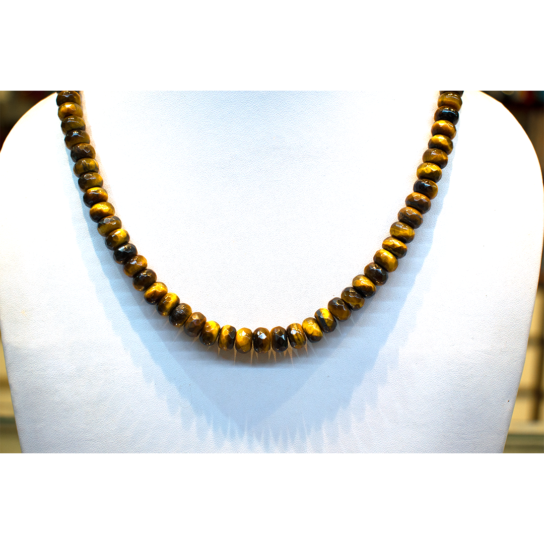Tiger's eye Rondelle Beads Necklace 18 Inches